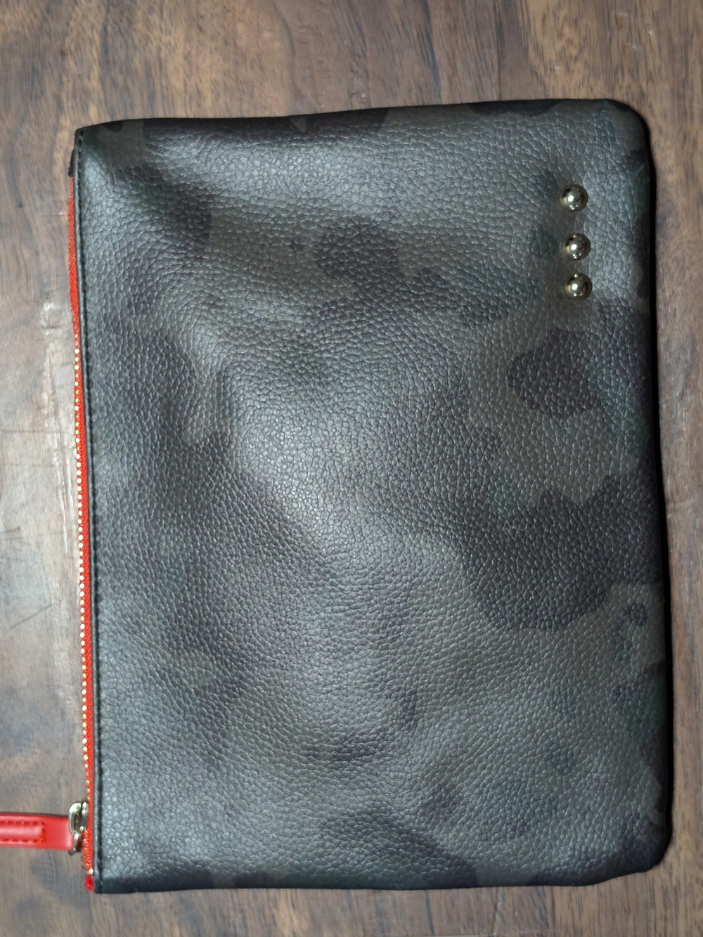 Green Camouflage Zip Clutch